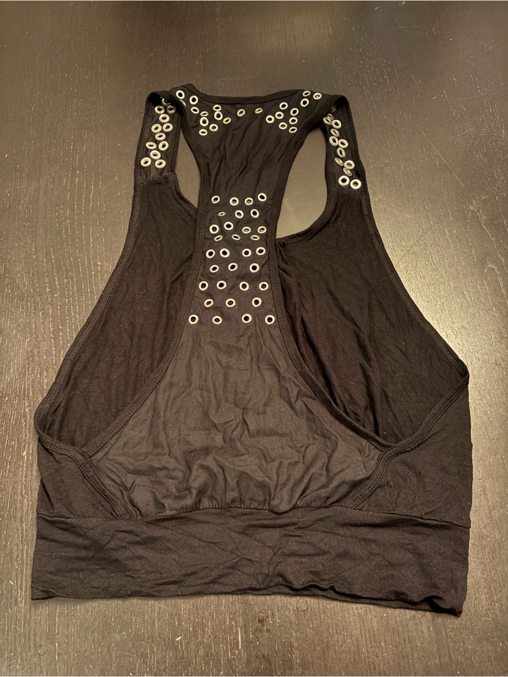 Vintage Vero Moda Black Grommet Shoulder Racer Back Tank Top - Picture 7 of 9